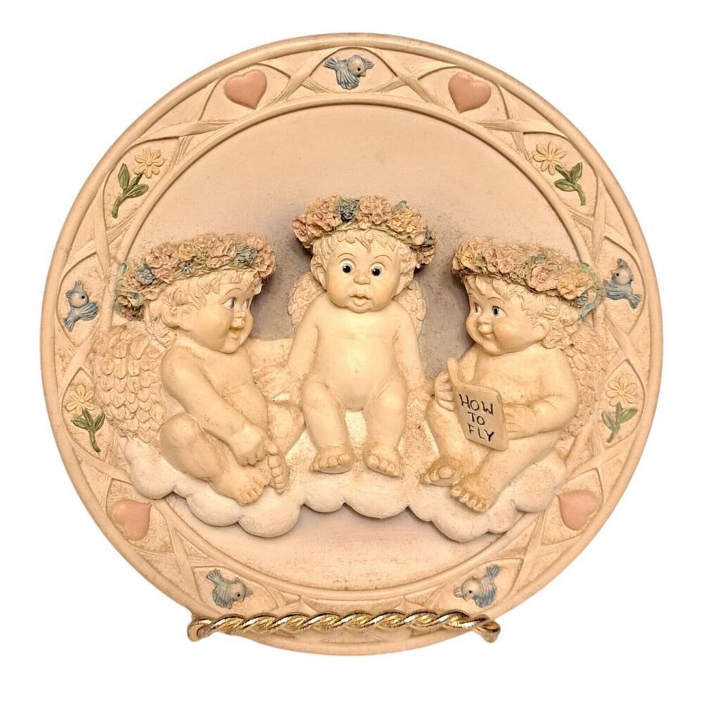Vintage Hamilton Collection Dreamsicles FLYING LESSON 3D Plate 1995 by Kristin